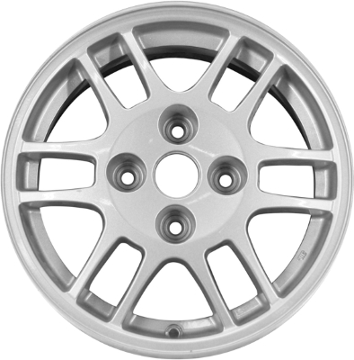 Mitsubishi Lancer 2005-2006 powder coat silver 15x6 aluminum wheels or rims. Hollander part number ALY65806, OEM part number Not Yet Known.