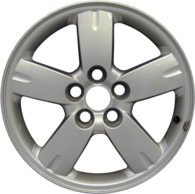 Mitsubishi Outlander 2005-2006 powder coat silver 17x6.5 aluminum wheels or rims. Hollander part number ALY65808, OEM part number Not Yet Known.