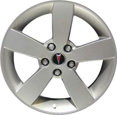 Pontiac GTO 2004-2006 powder coat silver 18x8 aluminum wheels or rims. Hollander part number ALY6593, OEM part number 92162270, 92162271.
