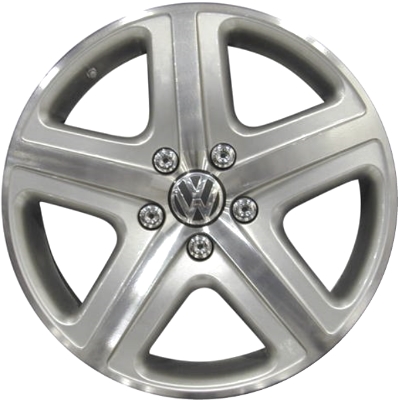 Volkswagen Touareg 2004-2010 silver machined 19x9 aluminum wheels or rims. Hollander part number ALY69799, OEM part number 7L6601025DZ31.