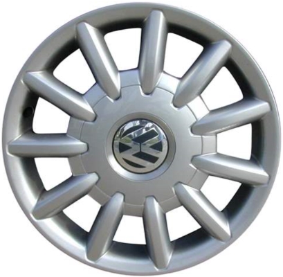 Volkswagen Beetle 2002-2007 powder coat silver 16x6.5 aluminum wheels or rims. Hollander part number ALY69802, OEM part number 1C0601025T8Z8.