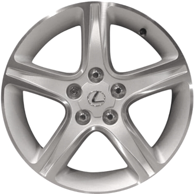 Lexus IS300 2001-2005 silver machined 17x7 aluminum wheels or rims. Hollander part number ALY74157U10, OEM part number Not Yet Known.