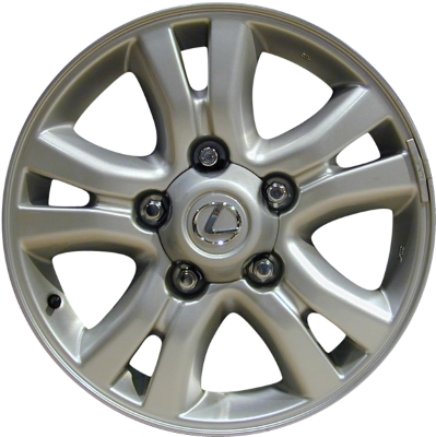 Lexus LX470 2003-2005 powder coat silver 18x8 aluminum wheels or rims. Hollander part number ALY74163, OEM part number Not Yet Known.