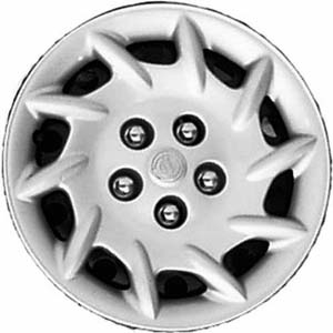 Chrysler Voyager 2001-2002, Plastic 10 Spoke, Single Hubcap or Wheel Cover For 15 Inch Steel Wheels. Hollander Part Number H8001.