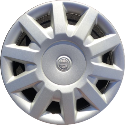 Chrysler Sebring 2003-2006, Plastic 10 Spoke, Single Hubcap or Wheel Cover For 15 Inch Steel Wheels. Hollander Part Number H8014A.