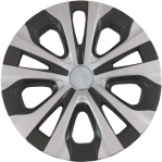 526sc 15 Inch Aftermarket Charcoal/Silver Toyota Corolla, Prius Hubcaps/Wheel Covers Set