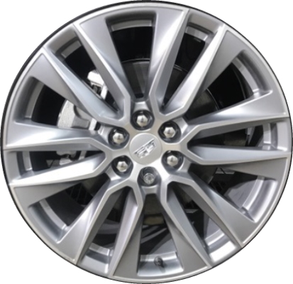 Cadillac XT6 2020-2024 grey machined 21x8.5 aluminum wheels or rims. Hollander part number ALY4851/210044, OEM part number 84146392.
