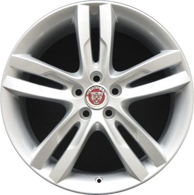 Jaguar XE 2017-2019 powder coat silver 19x7.5 aluminum wheels or rims. Hollander part number ALY59961, OEM part number T4N13261.