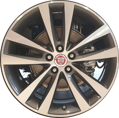 Jaguar XE 2017-2020 grey machined 19x7.5 aluminum wheels or rims. Hollander part number ALY59957U/59959, OEM part number T4N4796, T4N25614.