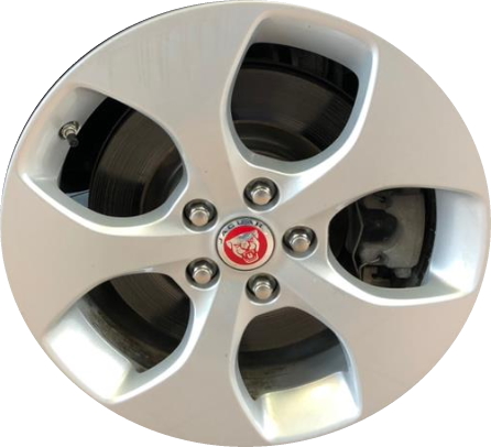 Jaguar XE 2017-2018 powder coat silver 17x7 aluminum wheels or rims. Hollander part number ALY59951, OEM part number T4N1674.